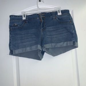 Blue denim shorts